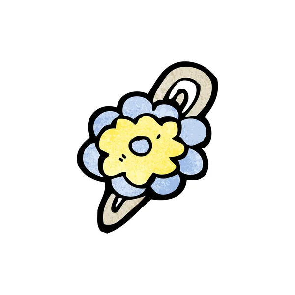 Flor pelo clip de dibujos animados — Vector de stock