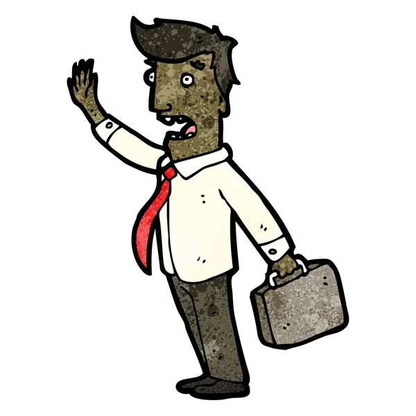 Businessman hailing taxi cartoon — Stock Vector