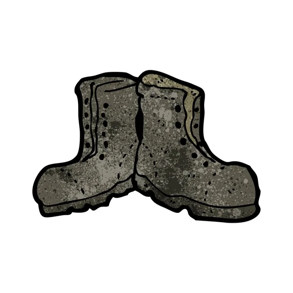 Velho exército botas desenhos animados — Vetor de Stock