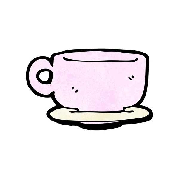 Tasse de dessin animé et soucoupe — Image vectorielle