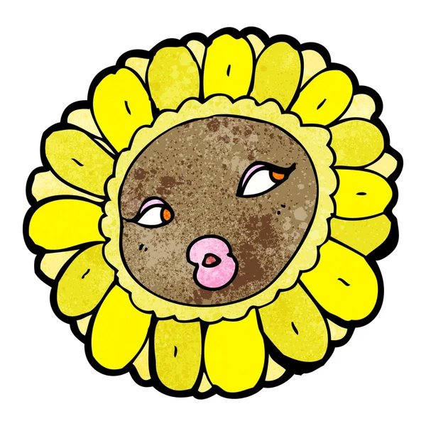 Bonita caricatura de girasol (versión raster ) — Archivo Imágenes Vectoriales