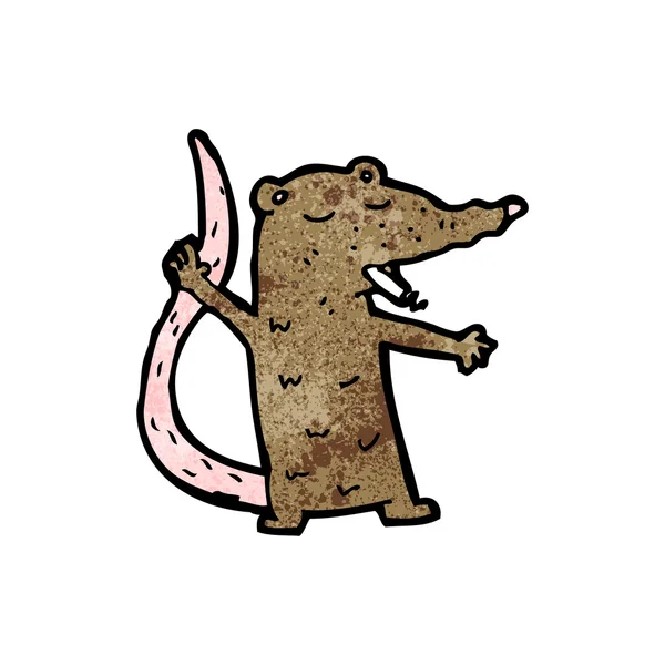 Dessin animé rat cigarette fumeur — Image vectorielle