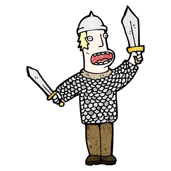 Soldado medieval dos desenhos animados — Vetor de Stock