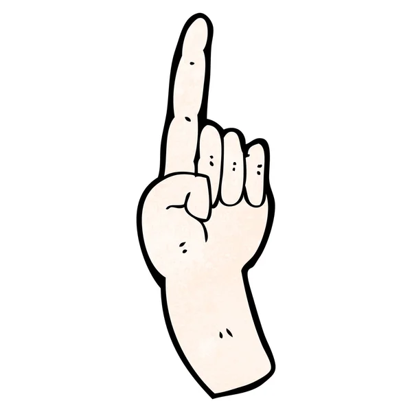 Pointing hand sign cartoon (raster version) — Stock Vector