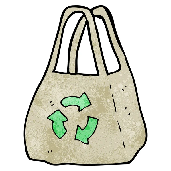Sac recyclé dessin animé — Image vectorielle