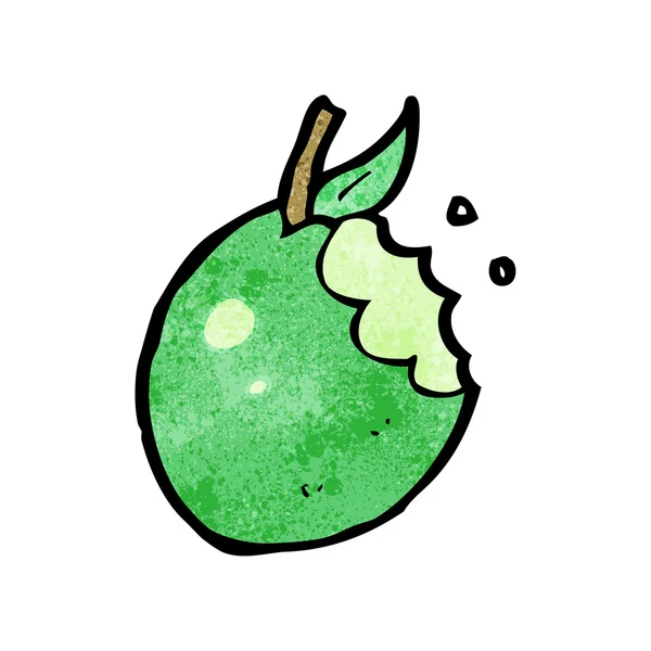 Dessin animé mordu pomme — Image vectorielle