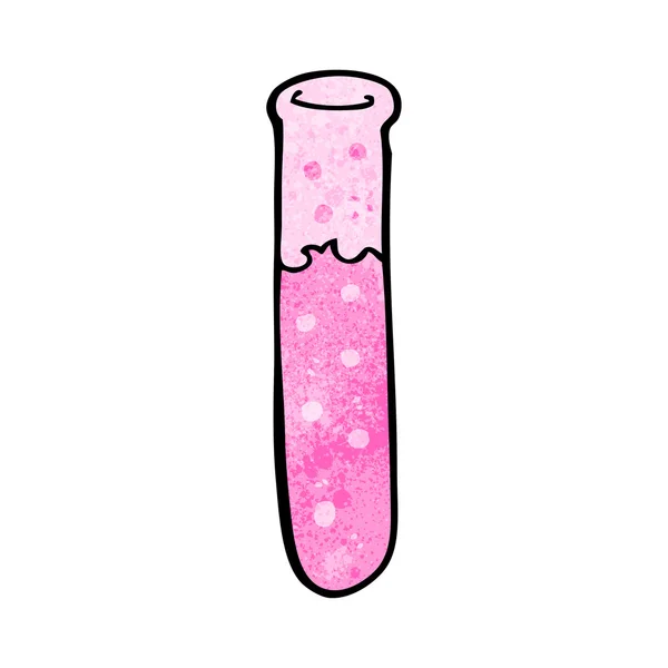 Pink test tube cartoon — Stock Vector