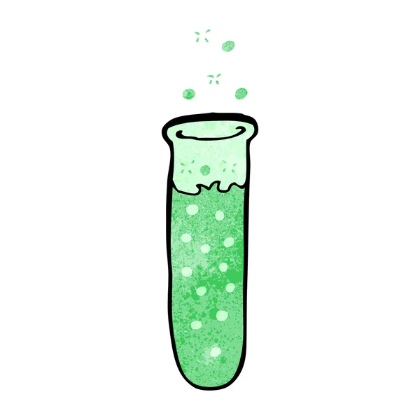 Cartoon bubbling science test tube — Stock Vector