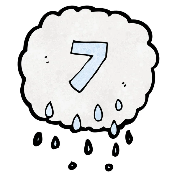 Cartoon raincloud numero sette — Vettoriale Stock