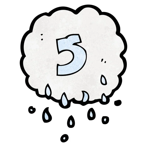 Cartoon raincloud numero cinque — Vettoriale Stock