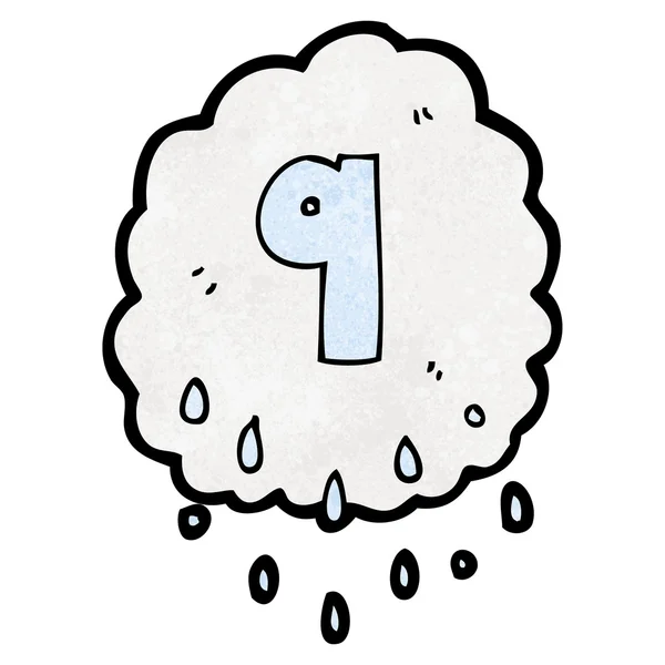 Cartoon raincloud numero nove — Vettoriale Stock