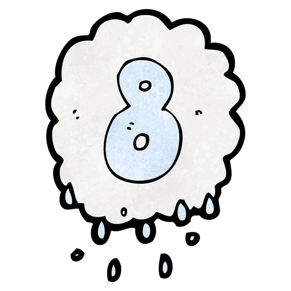 Cartoon raincloud numero otto — Vettoriale Stock