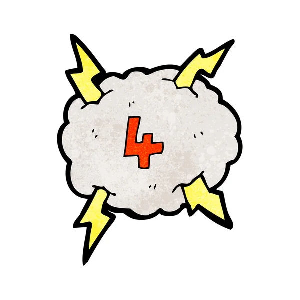 Cartoon Blitz Sturm Wolke Nummer 4 — Stockvektor