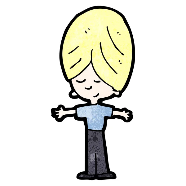 Cartoon blond boy daydreaming — Stock Vector