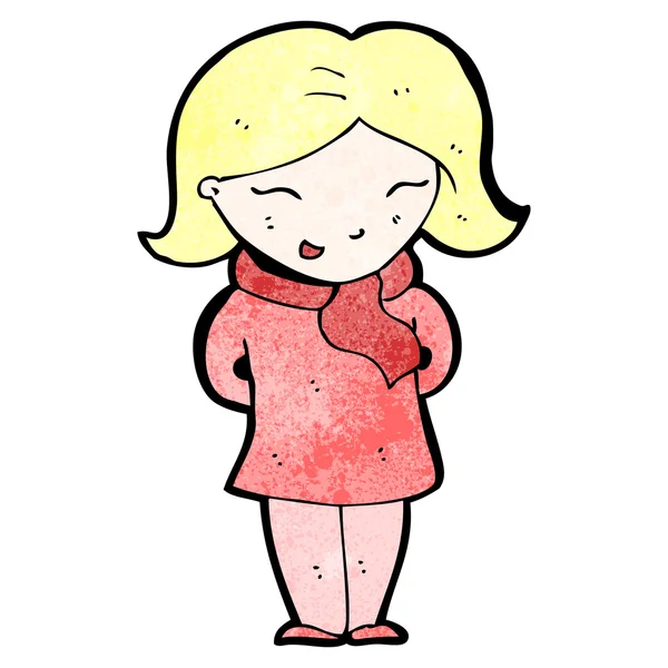 Dibujos animados mujer feliz — Vector de stock