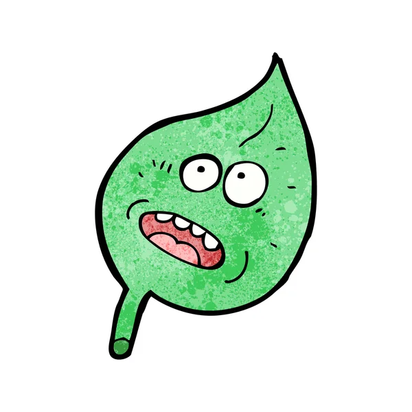 Groene blad karakter — Stockvector