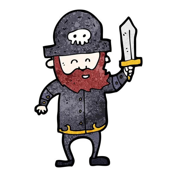 Capitão pirata desenhos animados — Vetor de Stock