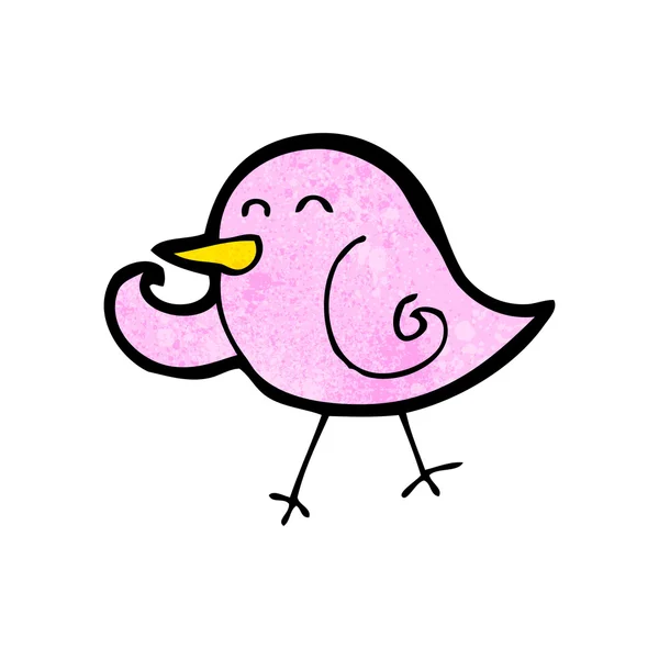 Šťastné malé růžové ptáka kreslený — Stockový vektor