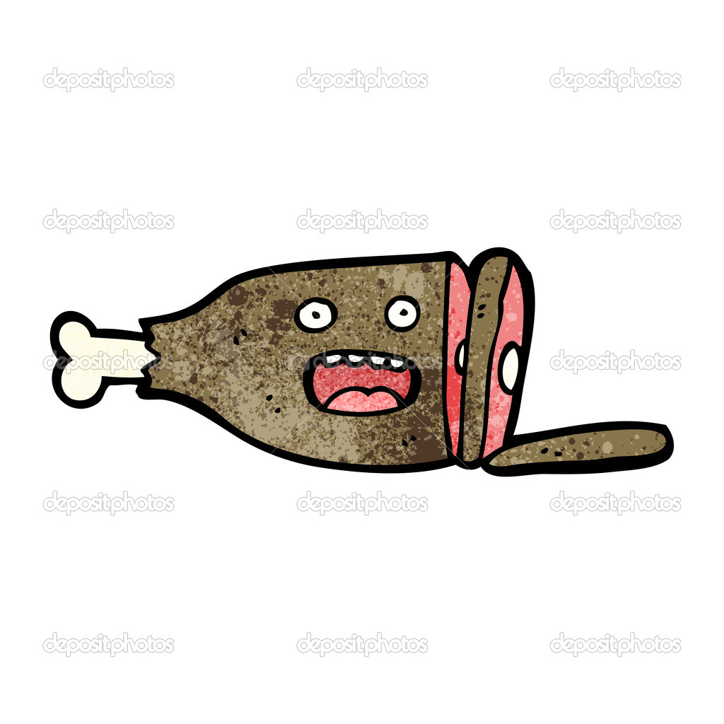 Cartoon chopped leg of meat character Stock Vector by ©lineartestpilot 21528503