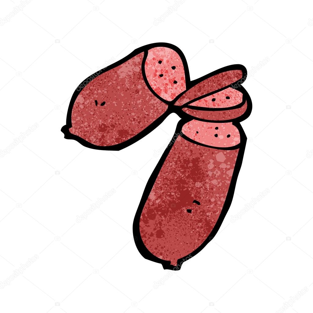 Sliced salami cartoon — Stock Vector © lineartestpilot 21528517
