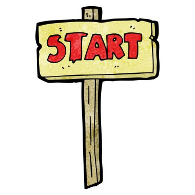 Başlangıç işareti karikatür (raster sürüm)