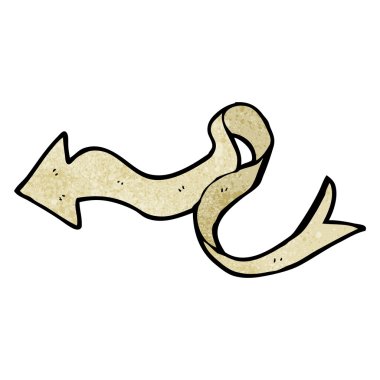 katlanmış kurdele ok işareti