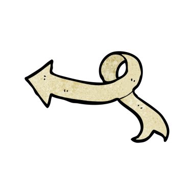 katlanmış kurdele ok işareti