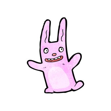 Tuhaf pembe tavşan karikatür (raster sürüm)
