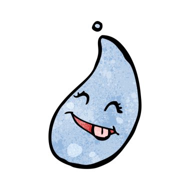 karikatür mutlu yağmur damlası