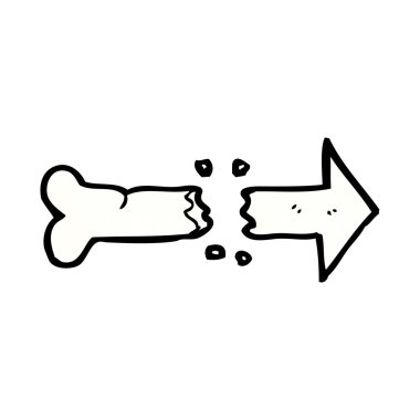 Kırık kemik karikatür oku (raster sürüm)