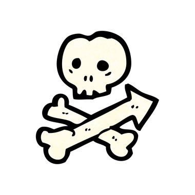 kafatası ve kemiklerin ok karikatür