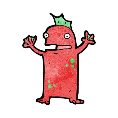 mutlu amfibi yaratık karikatür