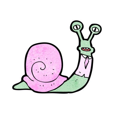 karikatür salyangoz gömlek ve kravat