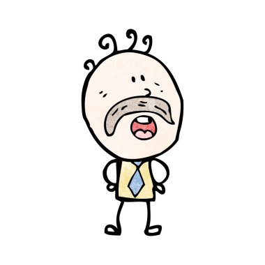 karikatür doodle yaşlı adam
