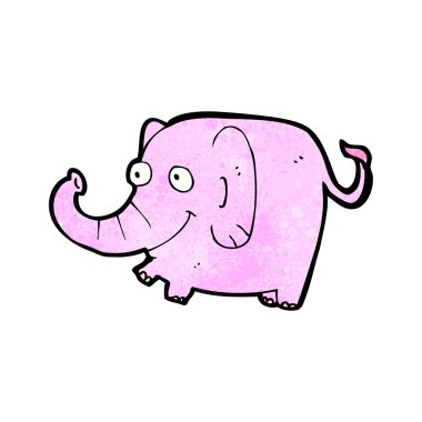 karikatür pembe fil