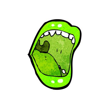 Cadılar Bayramı ağzı çığlık karikatür