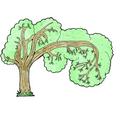 çizgi film yeşil ağaç