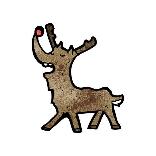 Red Nosed Navidad Reno — Vector de stock