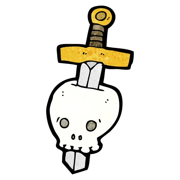 Sword Through A Skull — Stock Vector