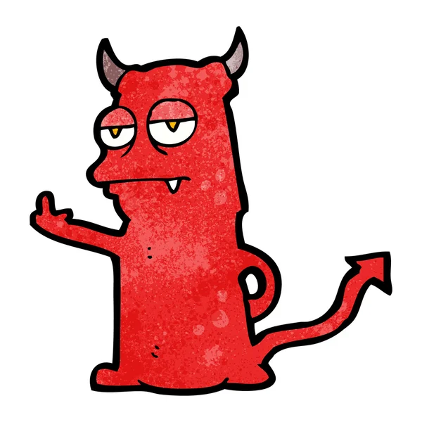 Onbeleefd weinig duivel cartoon — Stockvector