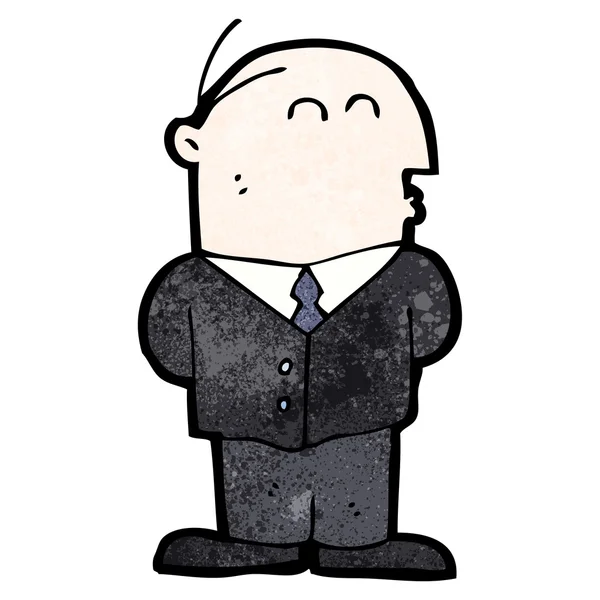 Homem careca em cartoon terno —  Vetores de Stock