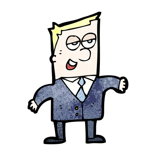 Smarmy businessman cartoon — Stock Vector
