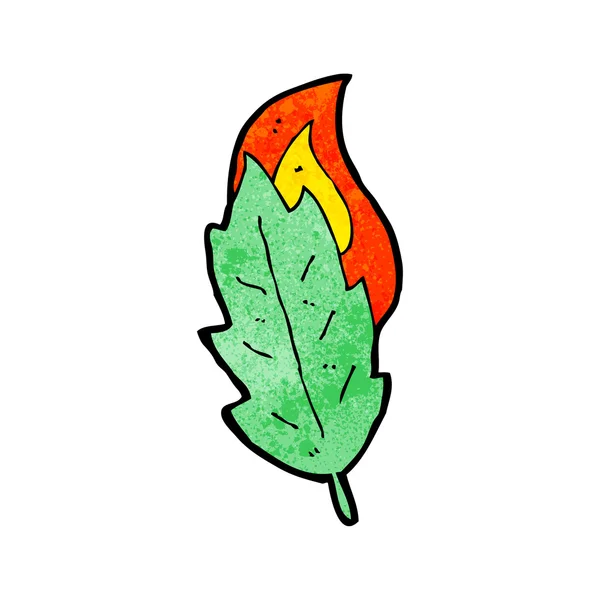 Burning leaf cartoon — Stock Vector