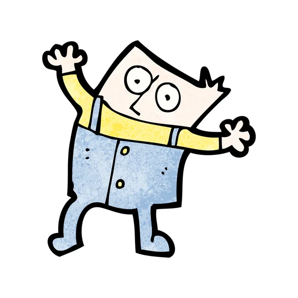 Dancing square cartoon man (raster version) — Stock Vector