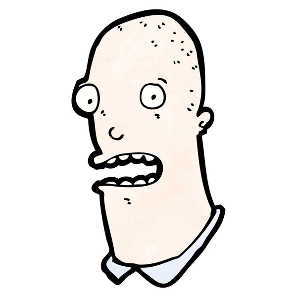 Šokovaný kreslený holohlavý muž — Stockový vektor