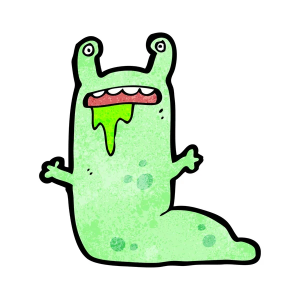 Slimy slug monster cartoon (raster version) — Stock Vector
