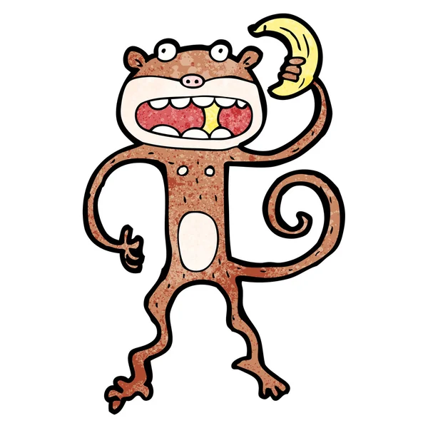 Scimmia pazza cartone animato — Vettoriale Stock