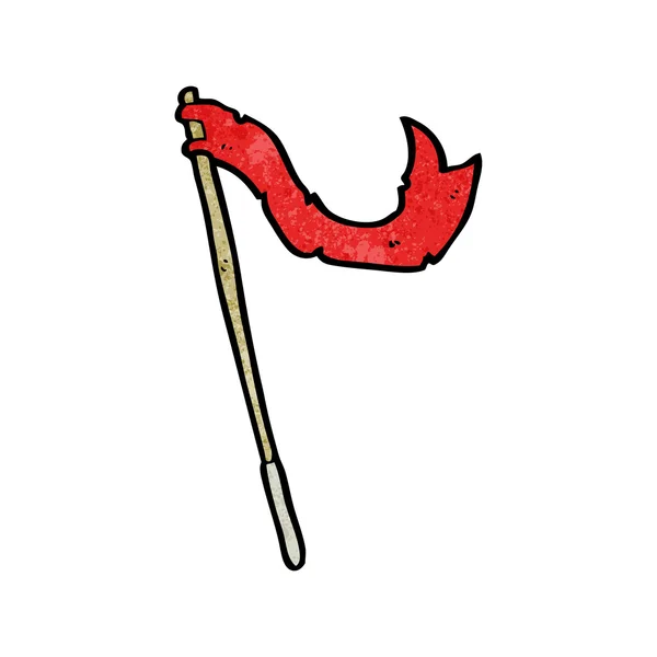 Caricatura de bandera roja maltratada (versión raster ) — Vector de stock