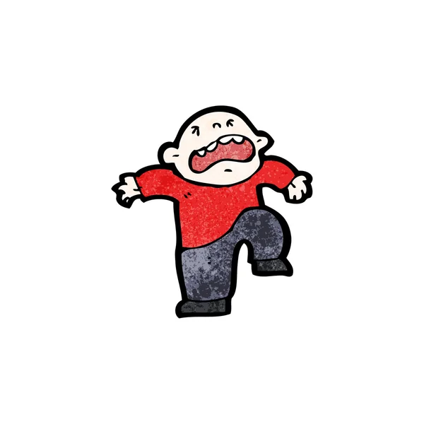 Tecknad liten man med temper tantrum — Stock vektor