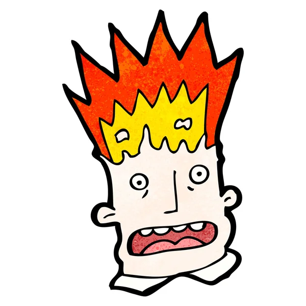 Cartoon man with exploding head — Stock Vector